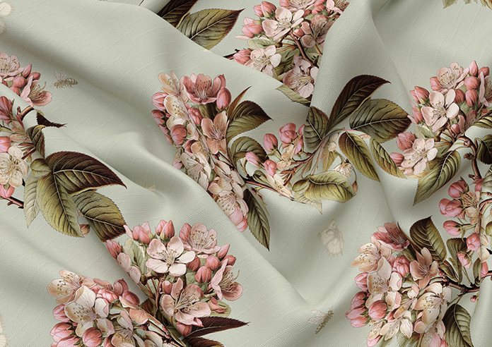Upton, Aprils Bloom Bud Green - Made to Measure Curtains - Image 4
